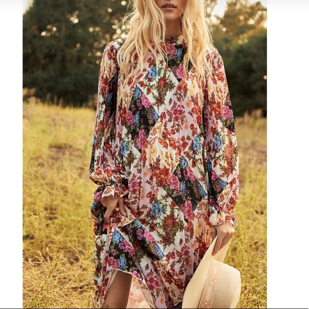 NWT pleated midi dress anthro